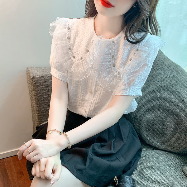 เสื้อลูกไม้ แขนสั้น
