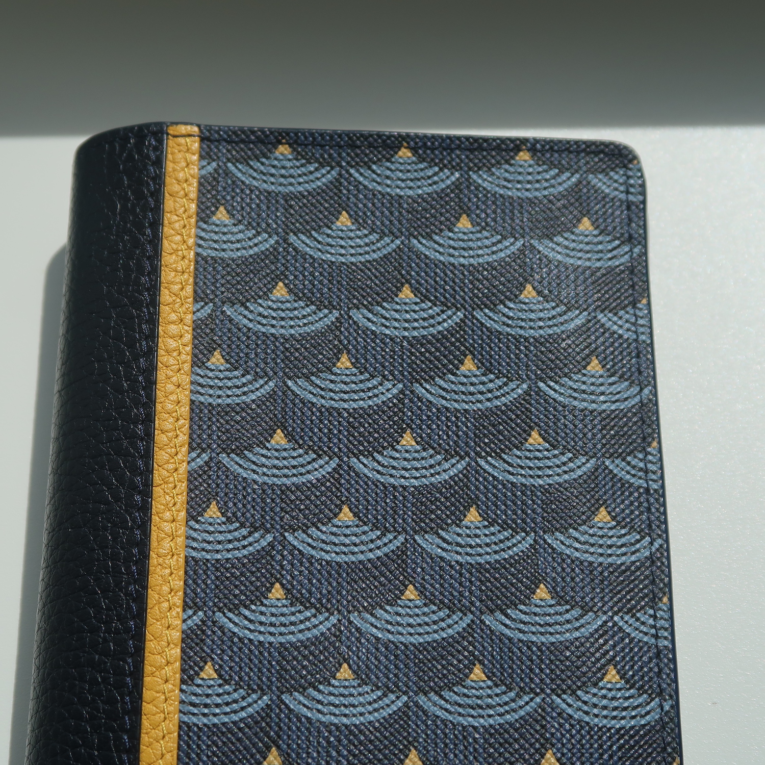 Faure Le Page Navy Blue Monogram Canvas Standard Pocket Wallet