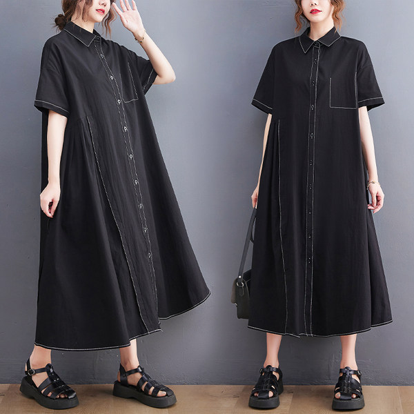 เสื้อลินินคนอ้วน เสื้อทีเชิ้ตคนอ้วนผู้หญิง เสื้อทีเชิ้ตตัวใหญ่ By Literary Plus size