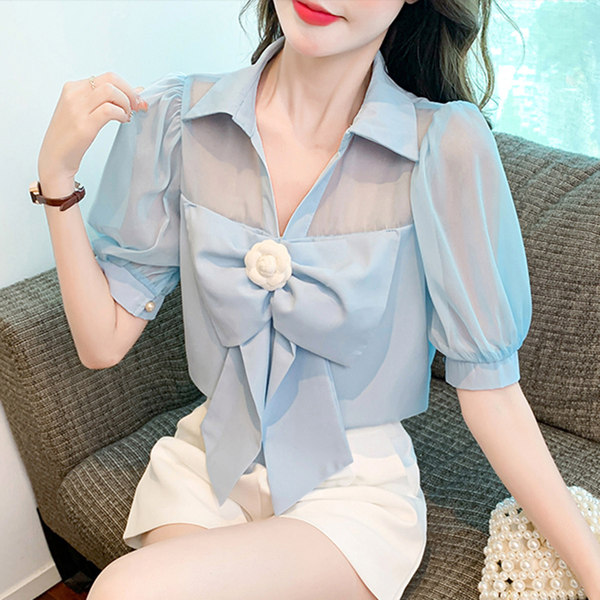 เสื้อลูกไม้ แขนสั้น