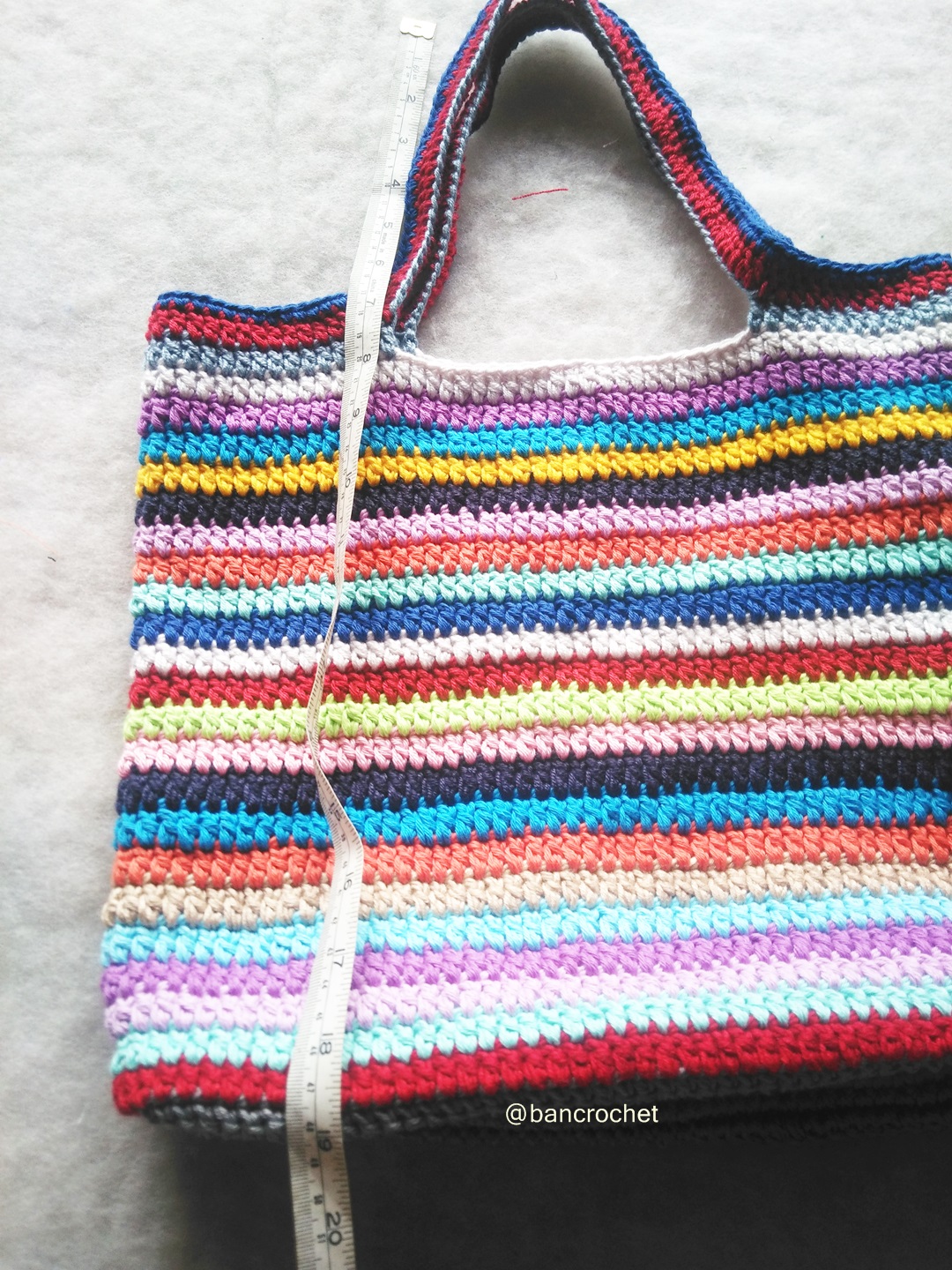 Bancrochet กระเป่าถักโครเชต์ crochet bags สีหลากสี 6x6 นิ้ว