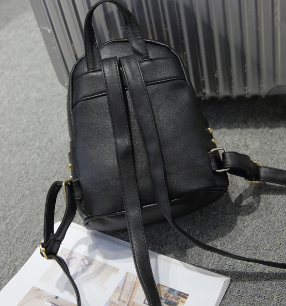 กระเป๋าเป้ สไตล์เกาหลีใบเล็กน่ารัก หนังงานดี พร้อมส่ง black