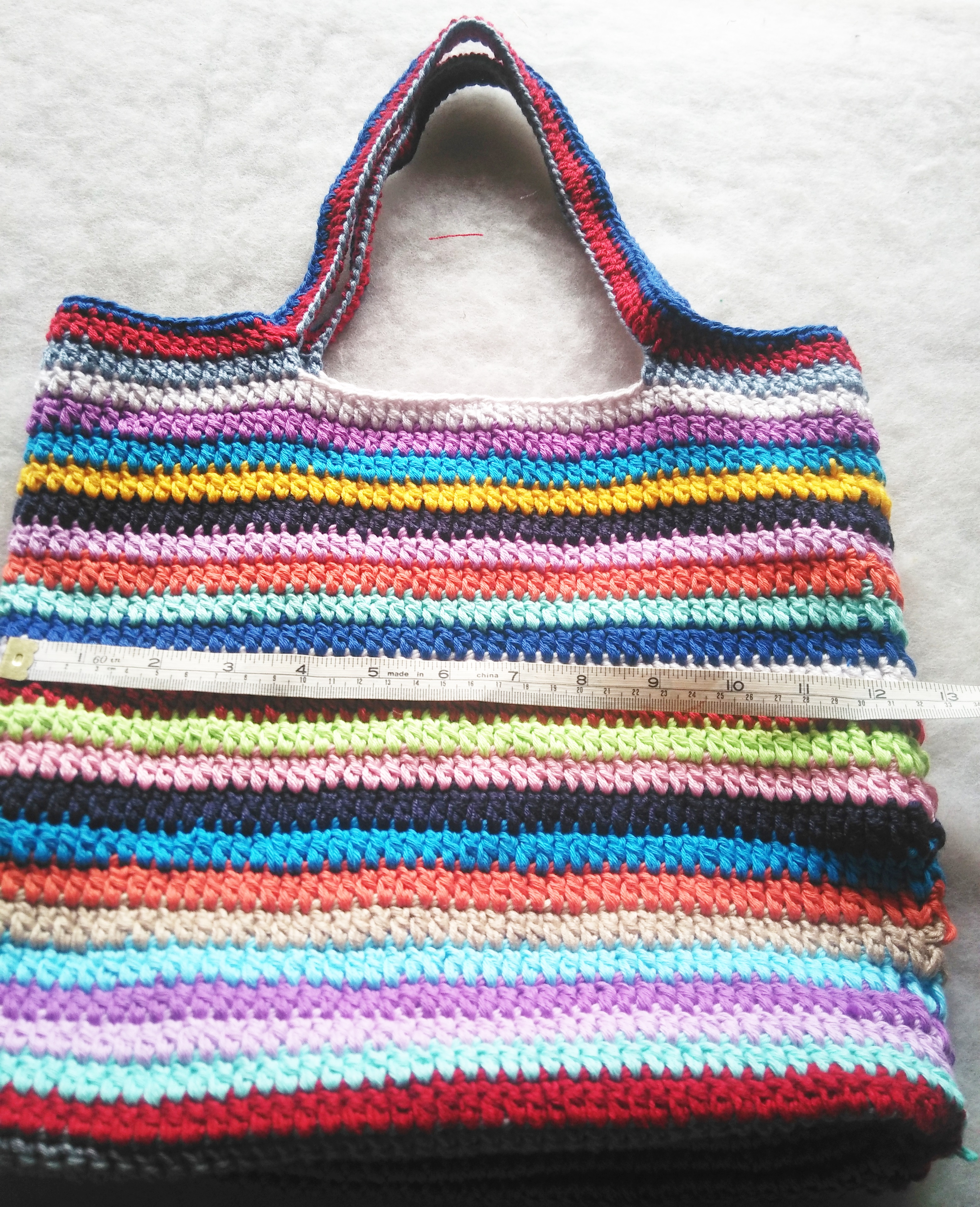 Bancrochet กระเป่าถักโครเชต์ crochet bags สีหลากสี 6x6 นิ้ว