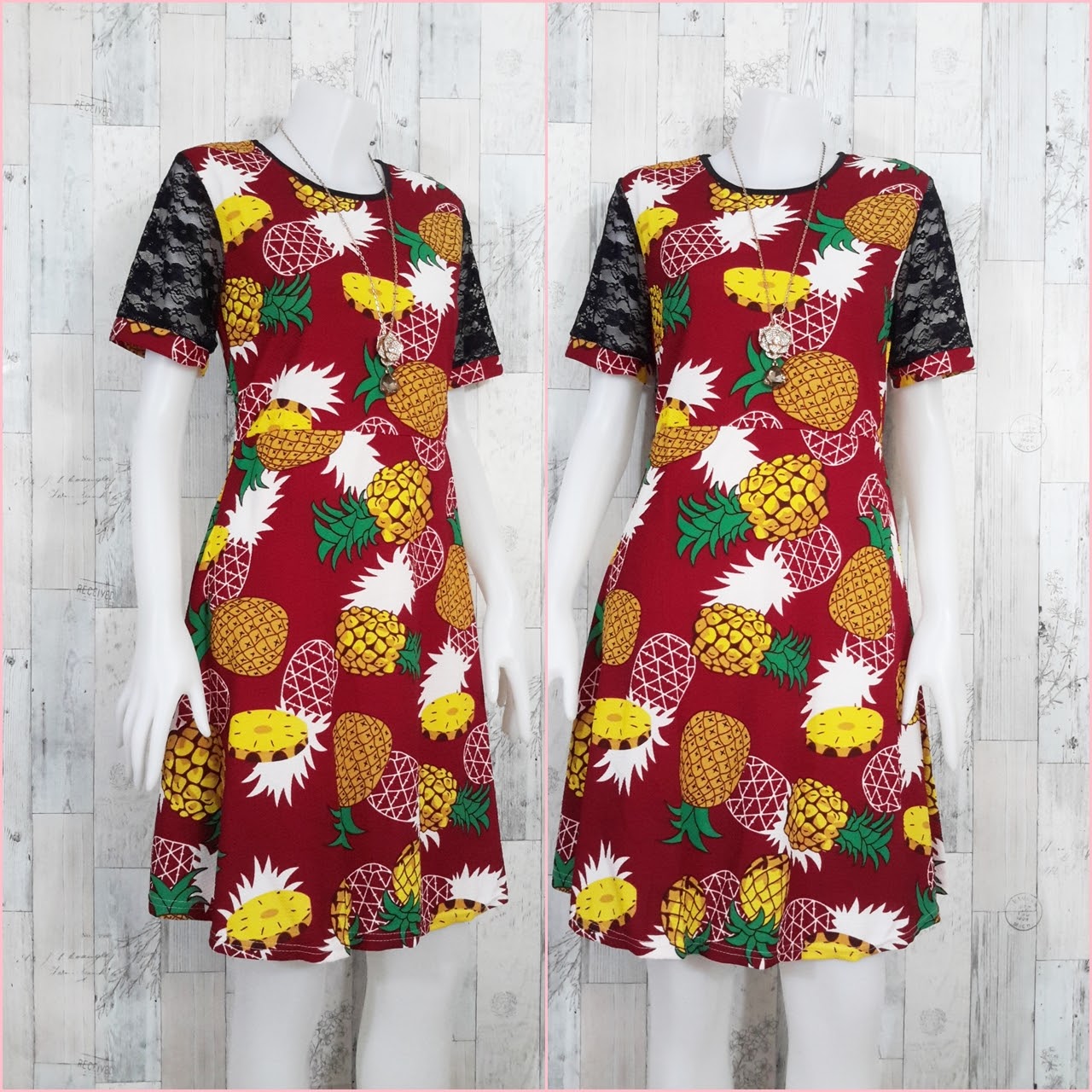 Dress3313 เดรสแฟชั่นแขนลูกไม้ลายสับปะรดสีแดงเลือดหมู ผ้าวูลเวฟ(ผ้าหนังไก่)เนื้อดีนุ่มยืดหยุ่นสูงใส่สบาย งานเป็นทรงฟรีไซส์ใส่สบาย ผ้านุ่มมีน้ำหนักทิ้งตัว งานสวยใส่ง่าย ใส่เก๋ๆ ได้บ่อย