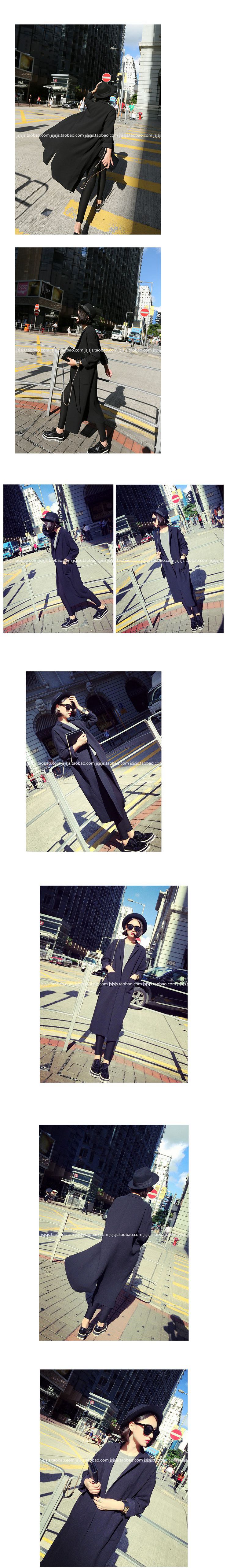 สูทคลุมตัวยาว สีดำ ทรงแบบเกาหลีมากๆ ผ้าเนื้อดีไม่หนา แต่มีน้ำหนัก ใส่คลุมได้ลุคเก๋ๆ (ผ้าแบบสูท) black