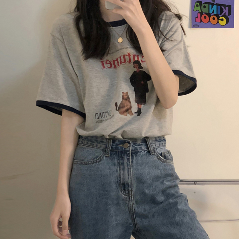 เสื้อผ้าวัยรุ่นเกาหลี เสื้อยืดวัยรุ่นผู้หญิง มีขนาด S M L XL