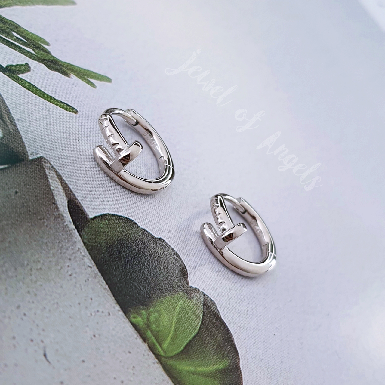 ต่างหูเงินแท้ S925 รุ่น Sincere ต่างหูห่วงตะปู สูง12mm เงินแท้ทั้งชิ้น Silver925 ต่างหูผู้ชายตุ้มหูเงินแฟชั่น