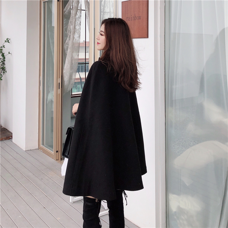 European style cape coat แบบสวยผู้ดี ไฮโซสุดๆ สายแฟชั่นห้ามพลาด ทรงสวยเกาหลี พร้อมสายรัดเอว เพิ่มความเก๋ มีซับในกันลมด้วยน้า black