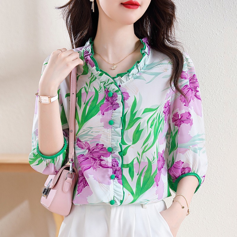 เสื้อเชิ้ตผู้หญิงแขนยาว เสื้อเชิ้ตผู้หญิงใส่ทํางาน 390 บาทต่อชิ้น ฟรีค่าจัดส่ง