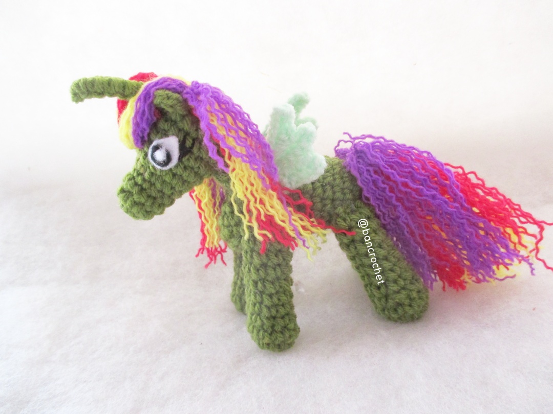ม้าโพนี่ถัก pony amigurumi crochet ้เขียว