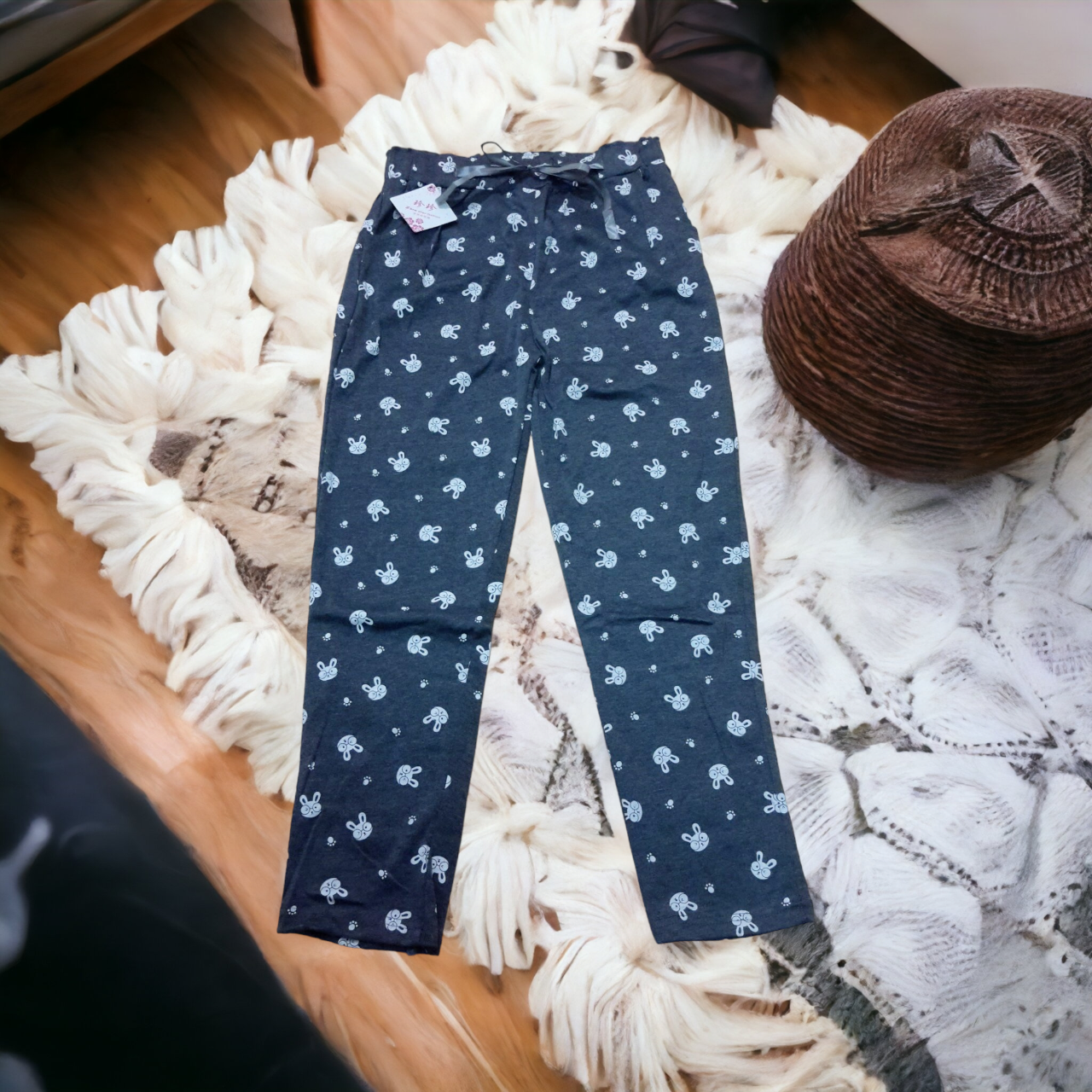 Trousers423 กางเกงขายาวเอวยืด กระเป๋าข้าง ผ้าคอตตอนเนื้อนิ่มยืดได้เยอะ มี 2 สี ดำ, เทา