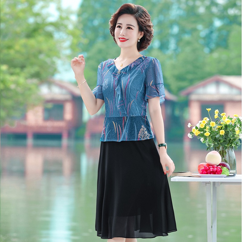 เดรสวัยผู้ใหญ่40-60ปีเดรสคุณแม่