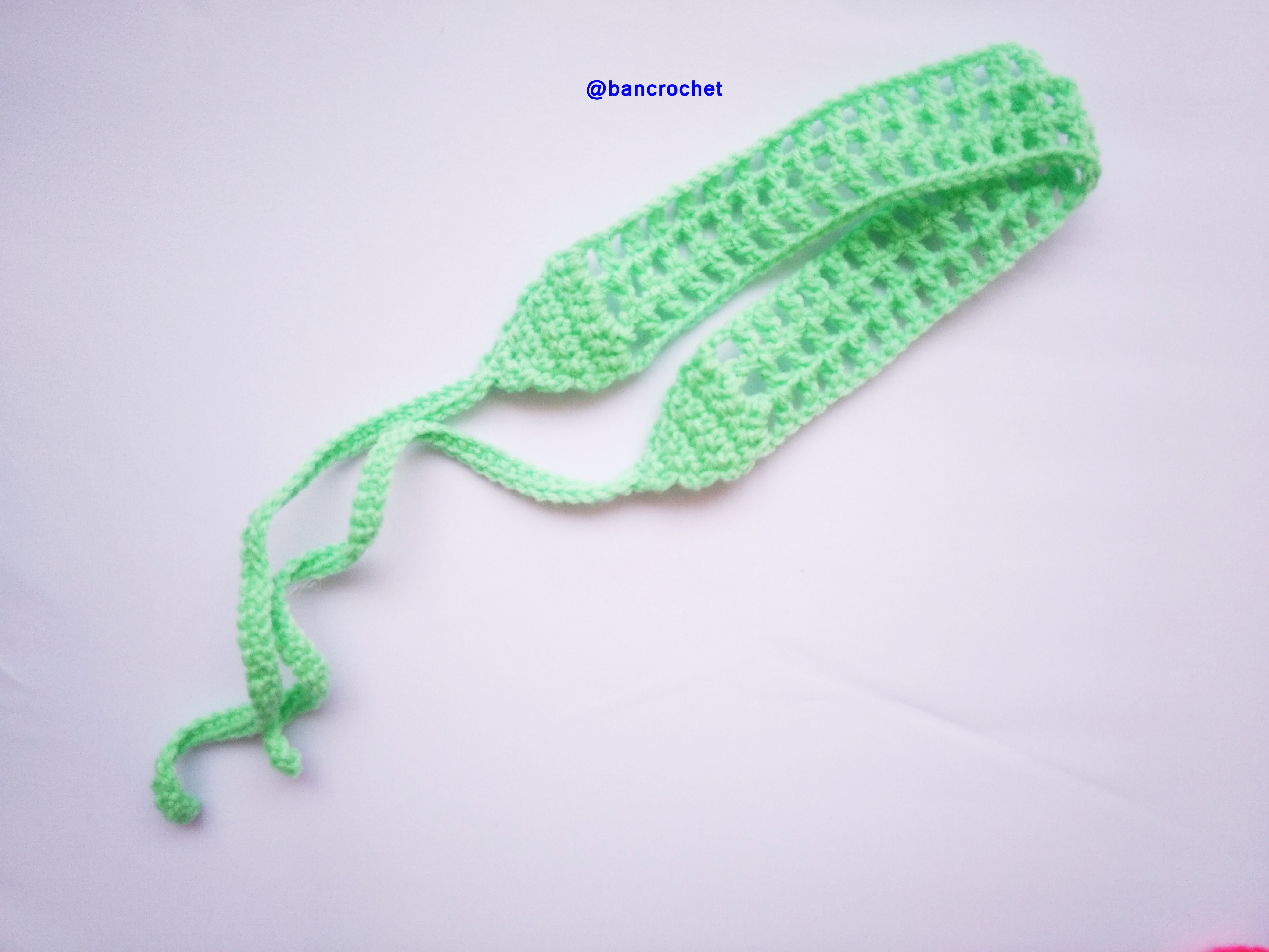 Bancrochet ที่คาดผมถักโครเชต์ crochet headband เขียวมิ้นท์ 1-1.5*13 inch