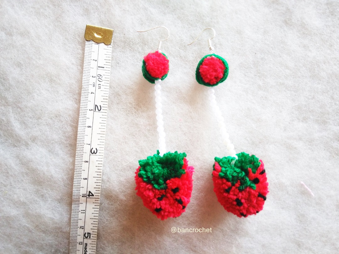 Bancrochet ต่างหูถักโครเชต์ crochet earring หลากสี 4-6 นิ้ว