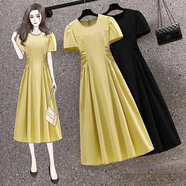 เดรสคนอ้วน เดรสสาวอวบ ชุดเดรสคนอ้วนวัยรุ่นแขนสั้น BY PLUS SIZE Girl