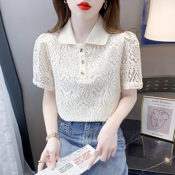 เสื้อลูกไม้ แขนสั้น