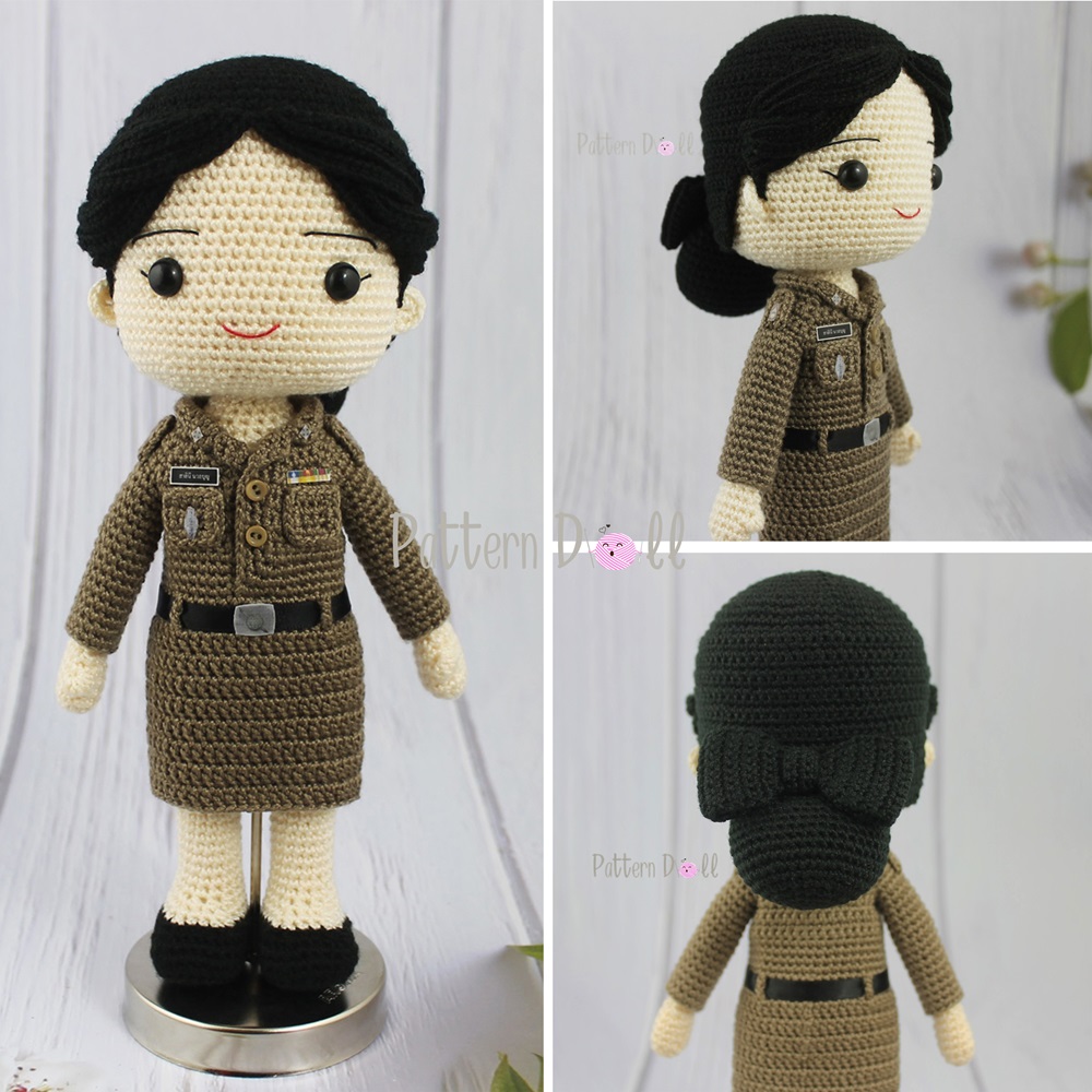 ตุ๊กตาถักชุดตำรวจหญิง