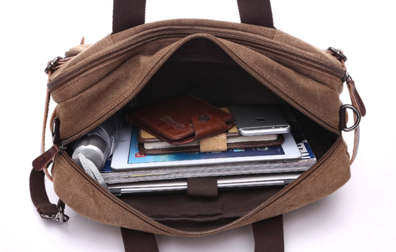 กระเป๋าเป้ กระเป๋าสะพาย ผ้าแคนวาส แบบมีหูจับ และ มีสายสะพายหลัง แบบเก็บได้ กระเป๋าเป้ผ้าแคนวาส 969262