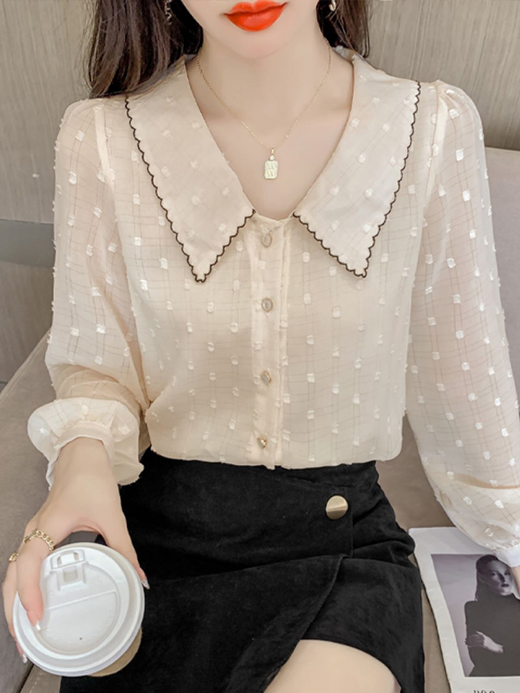 เสื้อลูกไม้ เสื้อเชิ้ตแขนยาว