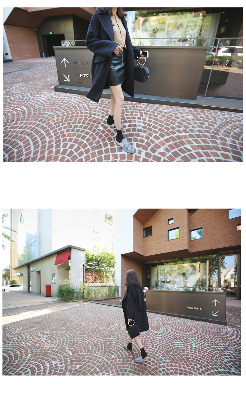 OverCoat เสื้อโค้ทกันหนาว สไตล์เกาหลี แต่งสายคาดหลัง ทรงโคล่ง ผ้าวูลผสมเนื้อดี บุซับในกันลม พร้อมส่ง กรมท่า