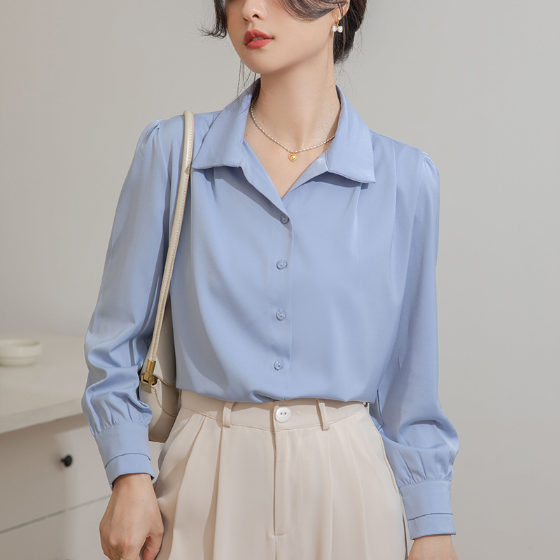 เสื้อเชิ้ตผู้หญิงแขนยาว เสื้อเชิ้ตผู้หญิงใส่ทํางาน 390 บาทต่อชิ้น ฟรีค่าจัดส่ง