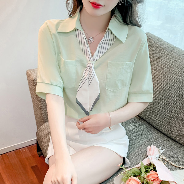 เสื้อลูกไม้ แขนสั้น