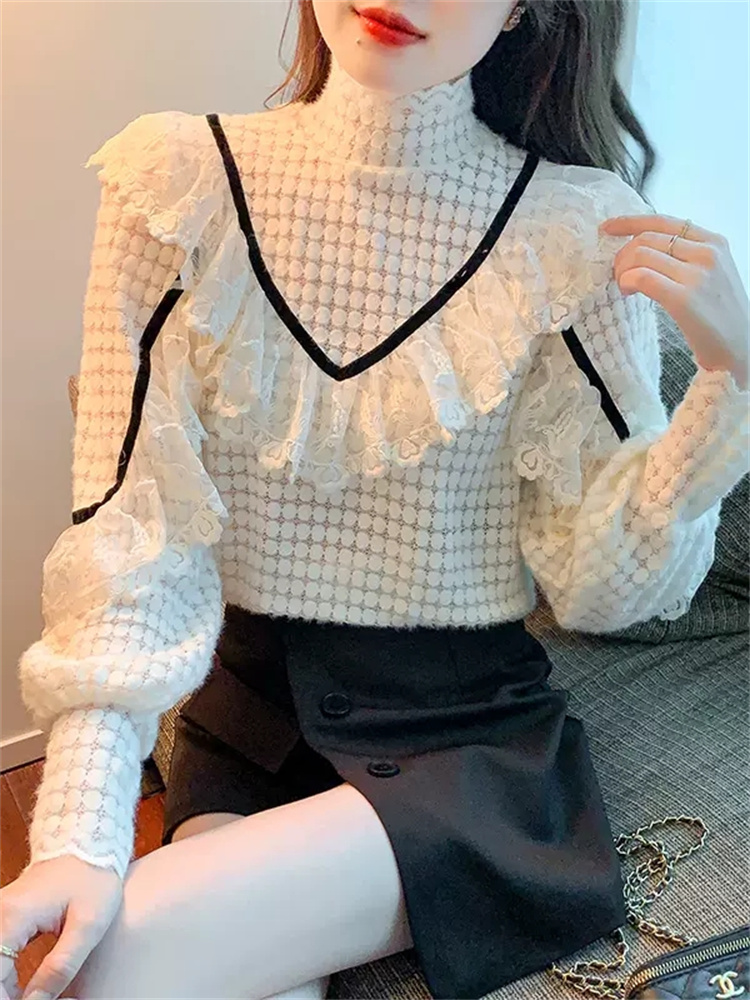 เสื้อลูกไม้ เสื้อเชิ้ตแขนยาว