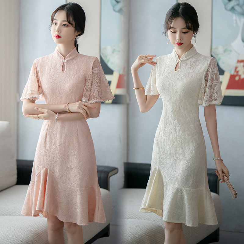 เดรสแขนสั้น มีไซส์ L-5XLอก 38-48 นิ้ว ใส่ได้ทั้งสาวหุ่นดีน่ารักจนถึงสาวอวบพลัสไซส์