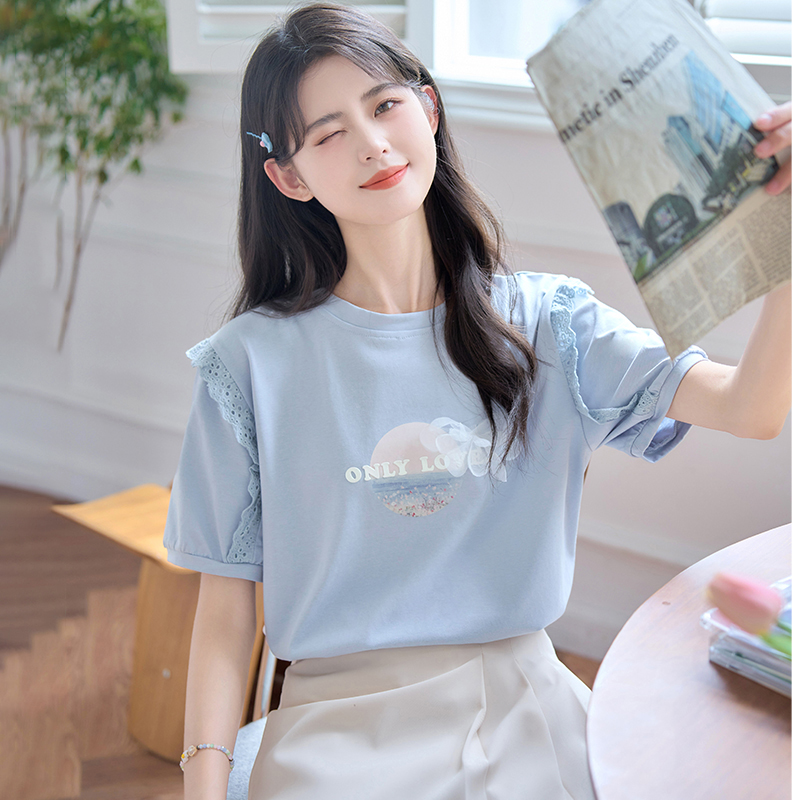 เสื้อผ้าวัยรุ่นเกาหลี เสื้อยืดวัยรุ่นผู้หญิง มีขนาด S M L XL