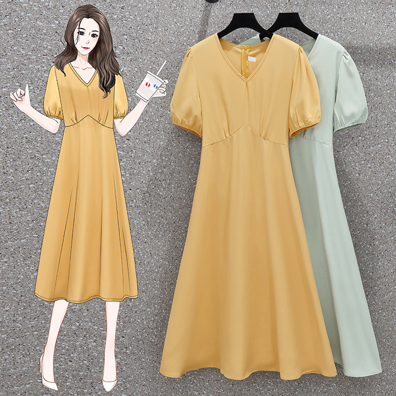 เดรสแขนสั้น มีไซส์ L-4XLอก 38-47 นิ้ว ใส่ได้ทั้งสาวหุ่นดีน่ารักจนถึงสาวอวบพลัสไซส์