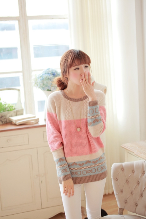 Sweetie Sweater เสื้อไหมพรมสีหวาน พร้อมส่ง same pic
