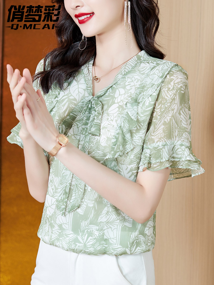 เสื้อชีฟอง เสื้อแฟชั่นสุภาพสตรีวัยผู้ใหญ่ มีไซต์ อก34นิ้ว-43นิ้ว