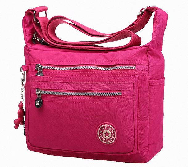 กระเป๋าสะพายข้างผู้หญิง ขนาดกลาง มีช่องซิป แยกหลายช่อง กระเป๋าผู้หญิง สไตล์ วัยรุ่นแนว sport ผ้าไนลอน สีหวาน ฟ้า ชมพู สวยเท่ 544662