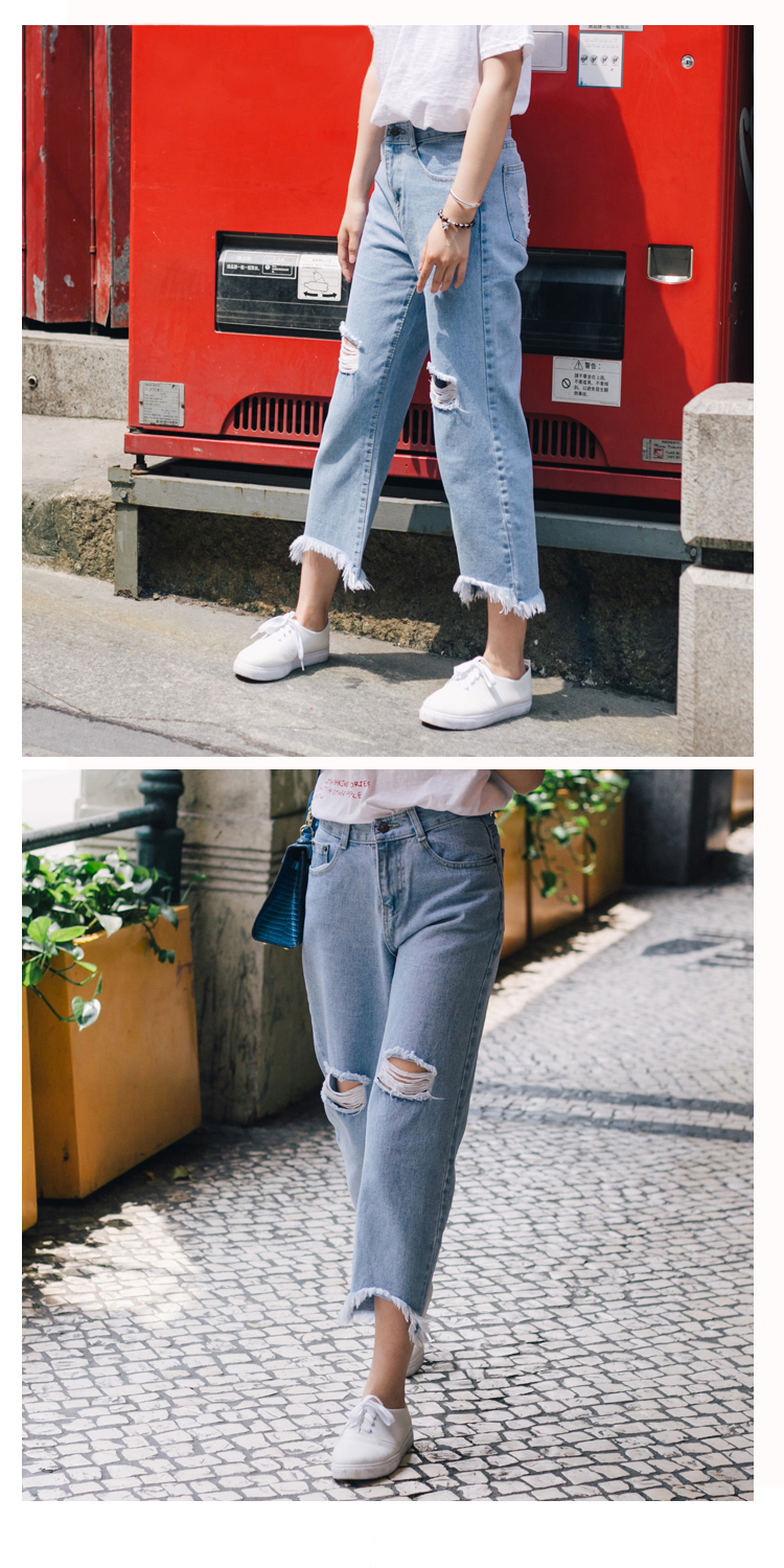 กางเกงยีนส์ แต่งขาดๆ แนวๆ เท่ๆ พร้อมส่ง same pic