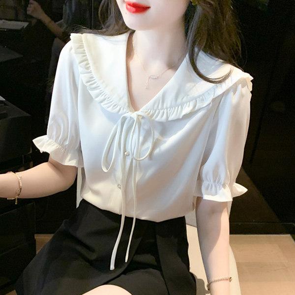 เสื้อลูกไม้ แขนสั้น