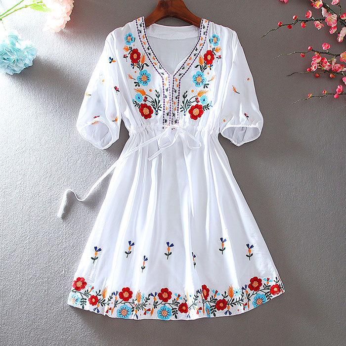 เสื้อลินิน เสื้อผ้าฝ้ายลินิน เสื้อเชิ้ตผ้าลินิน ปักลายสวยๆด้วยด้าย สไตล์VINTAGE BY Dreamroom