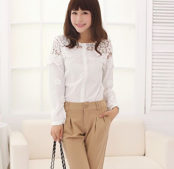 เสื้อแขนยาว ผ้าลูกไม้ เสื้อเชิ้ต ใส่เรียน ใส่ทำงาน สีขาว สุภาพ ใส่ออกงาน น่ารัก ช่วงบน ดีไซน์ลูกไม้ สีขาว ผสมผสาน กันลงตัว สวยเก๋ อย่างมีสไตล์ 957102_2