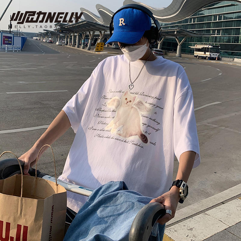 เสื้อยืดคอกลม ผู้ชาย เสื้อยืดผู้ชายเกาหลี เสื้อยืดเกาหลี แบรนด์ NELLY