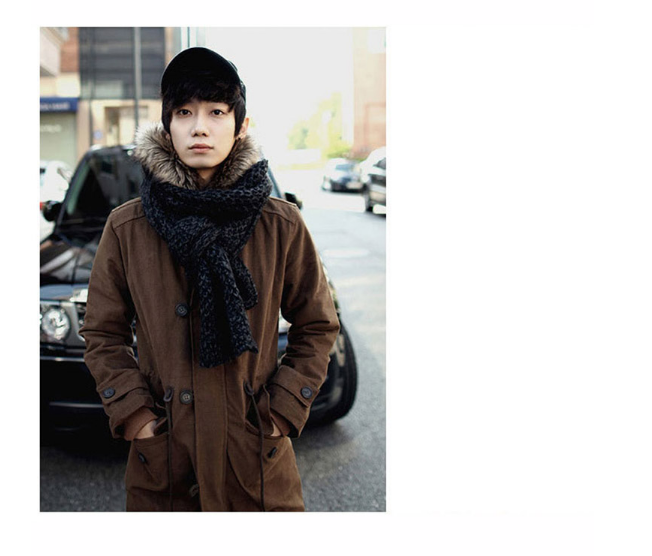 ผ้าพันคอกันหนาว ไหมพรม เกาหลี สีเทา เท่ๆ พร้อมส่ง same pic