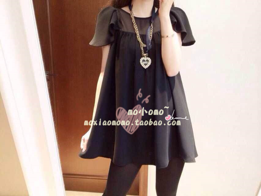 พร้อมส่ง - เสื้อแฟชั่น ชีฟองเก๋ๆ สีดำ โชว์ไหล่น่ารัก ดำ