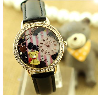 นาฬิกาข้อมือ Diy นาฬิกาข้อมือผู้หญิง แต่ง Display 3 มิติ ลายหมีน้อย น่ารัก นาฬิกาตกแต่งลาย 866177_4