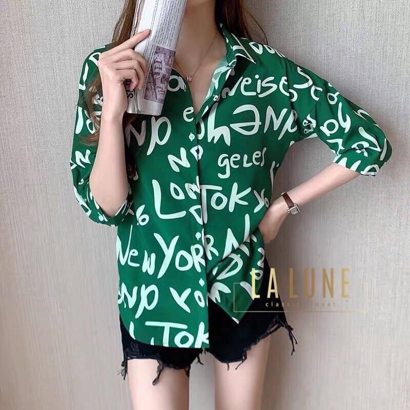 Blouse3869 เสื้อเชิ้ตแขนยาว กระดุมหน้า(แกะได้) แขนยาวกระดุมข้อมือ ผ้าชีฟองเนื้อหนานิ่มใส่สบาย งานสวยแมทช์กับอะไรก็เข้า ใส่เที่ยว/ใส่ทำงานได้ มี 3 สี ขาว, ดำ, เขียว