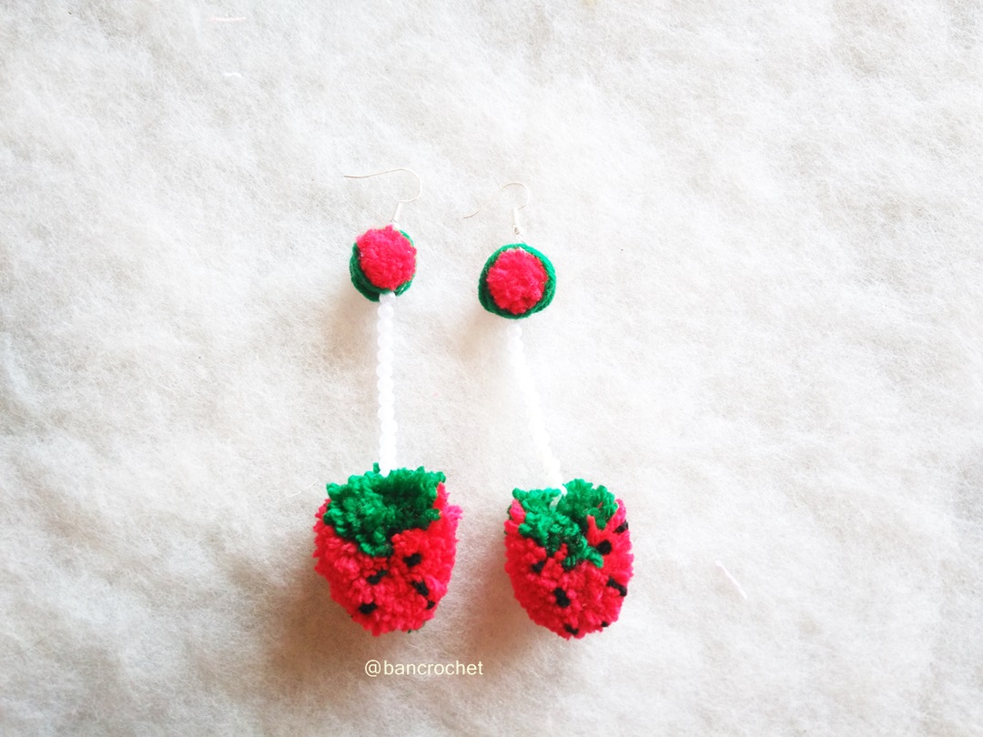 Bancrochet ต่างหูถักโครเชต์ crochet earring หลากสี 4-6 นิ้ว