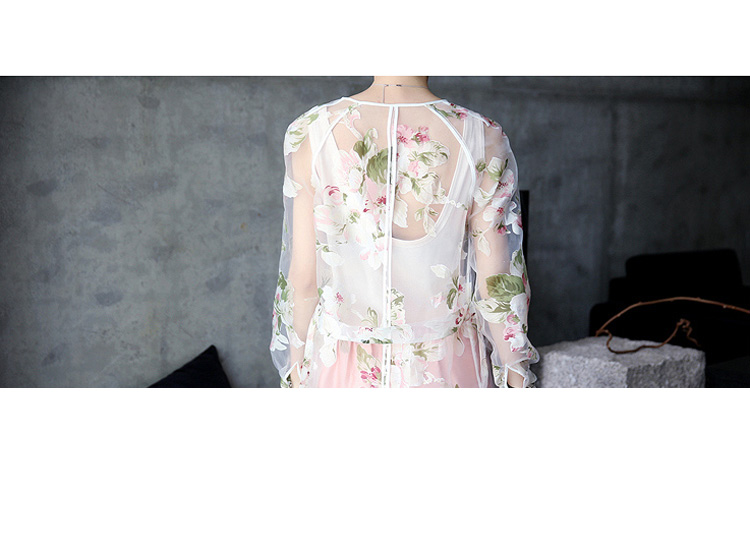 เสื้อคลุม ผ้าแก้ว พร้อมส่ง ลายดอกไม้หวานๆ แบบเก๋ไก๋ไม่เหมือนใคร