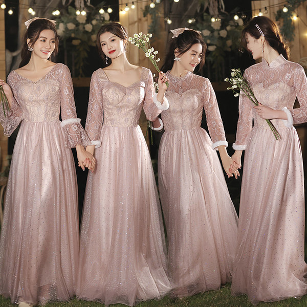 ชุดเพื่อนเจ้าสาวสีชมพู ชุดเพื่อนเจ้าสาว ชุดไปงานแต่งงาน