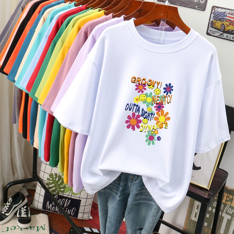 เสื้อยืดคอตตอน สกรีนลายน่ารัก มีหลากหลายสี ส่งฟรีทั่วไทย BY JIMIAO