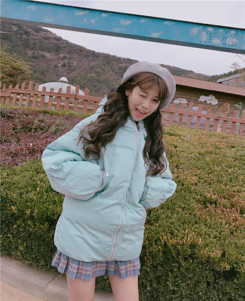 เสื้อกันหนาว ตัวสั้น สีฟ้าอมเขียว น่ารักมาๆ งานจริงตามแบบเลยจ้า