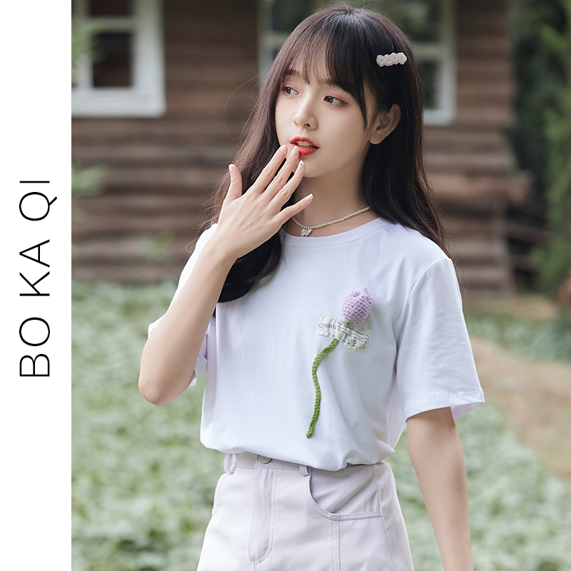 เสื้อผ้าวัยรุ่นเกาหลี เสื้อยืดวัยรุ่นผู้หญิง มีขนาด S M L XL