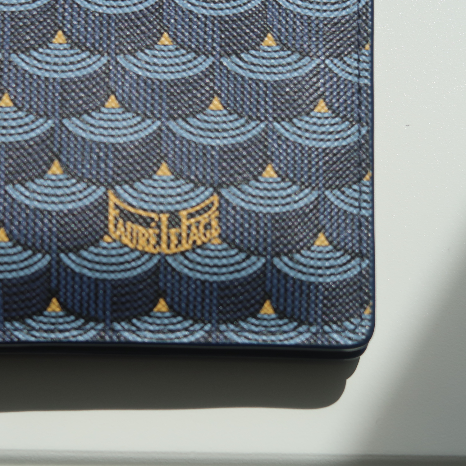 Faure Le Page Navy Blue Monogram Canvas Standard Pocket Wallet