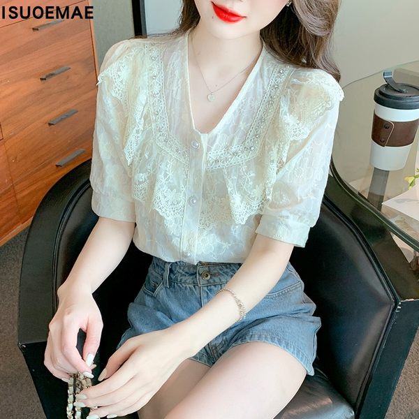 เสื้อลูกไม้ แขนสั้น